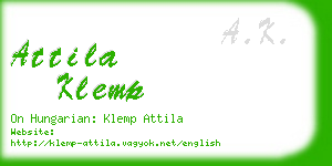 attila klemp business card
